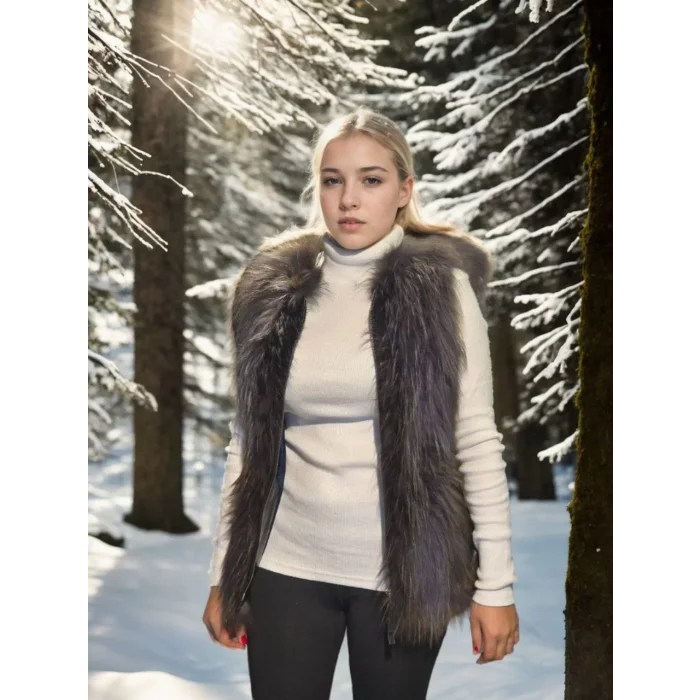 Arnay Kadın Kolsuz Fermuarlı Yelek - Siyah