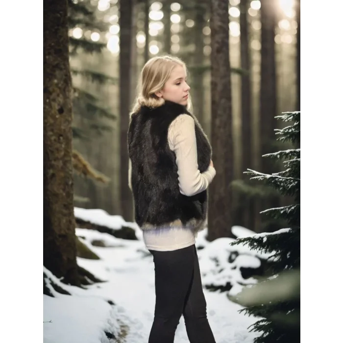 Arnay Kadın Kolsuz Fermuarlı Yelek - Siyah