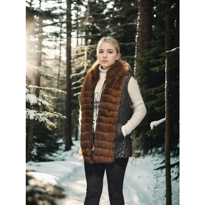 Arnay Kadın Kolsuz Fermuarlı Yelek - Siyah