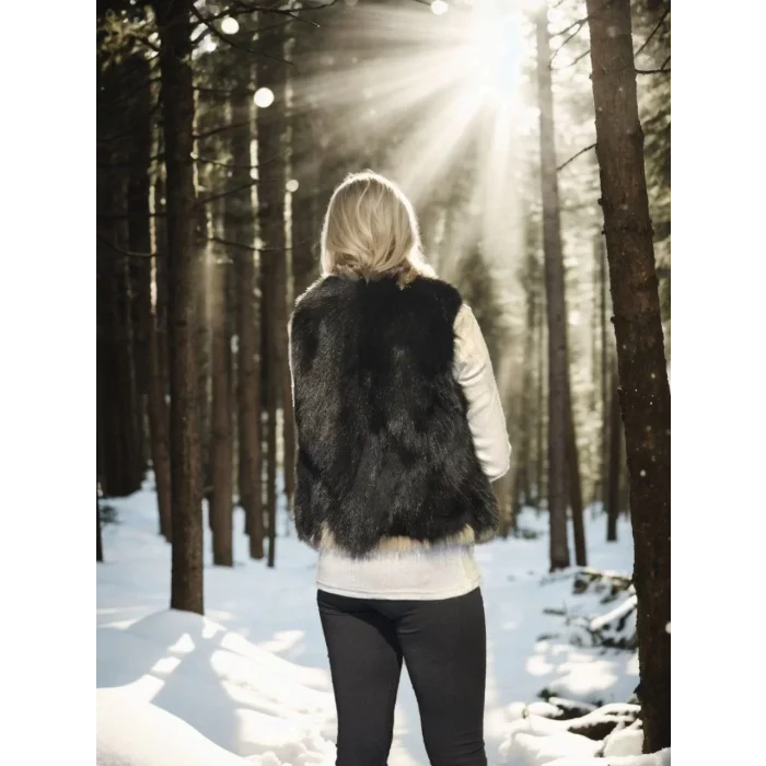 Arnay Kadın Kolsuz Fermuarlı Yelek - Siyah