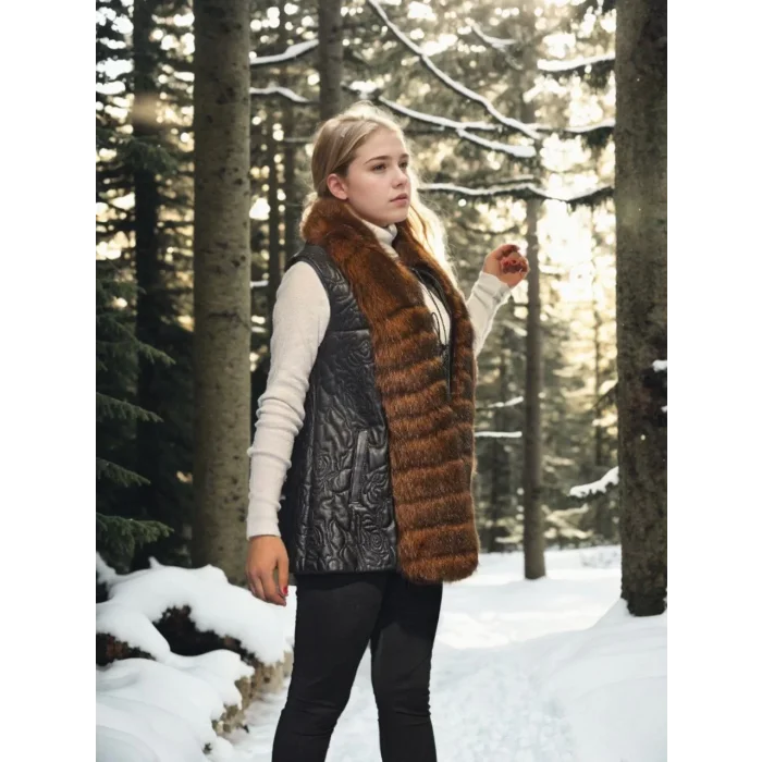 Arnay Kadın Kolsuz Fermuarlı Yelek - Siyah