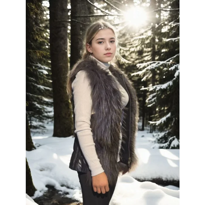 Arnay Kadın Kolsuz Fermuarlı Yelek - Siyah