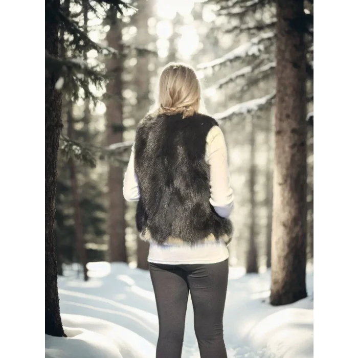 Arnay Kadın Kolsuz Fermuarlı Yelek - Siyah