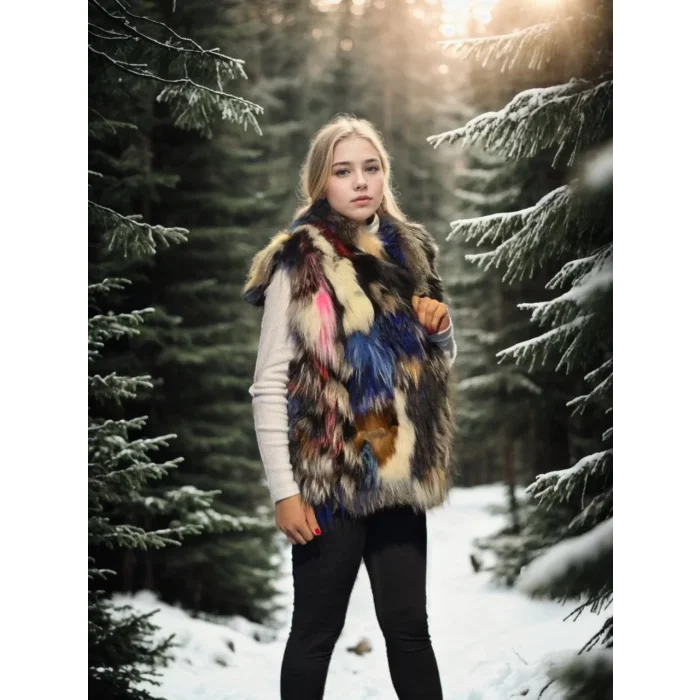 Arnay Kadın Kolsuz Hakiki Deri Ceket - Siyah