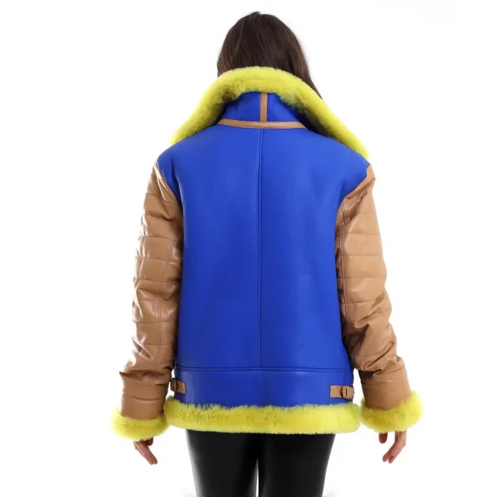 Arnay Kadın Koyun Derisi Pilot Hakiki Kürk - Sarı