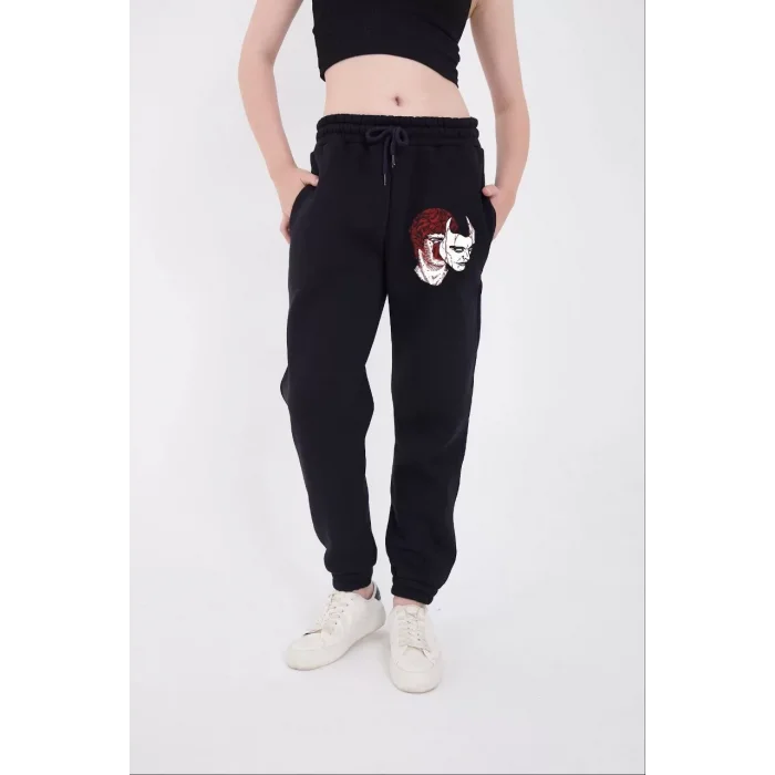 Arnay Kadın Lastikli Baskılı Eşofman Pantolon - Lacivert