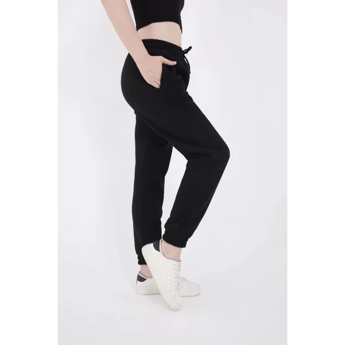 Arnay Kadın Lastikli Baskılı Eşofman Pantolon - Siyah