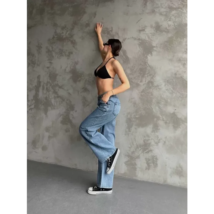 Arnay Kadın Palazzo Jeans Pantolon - Mavi