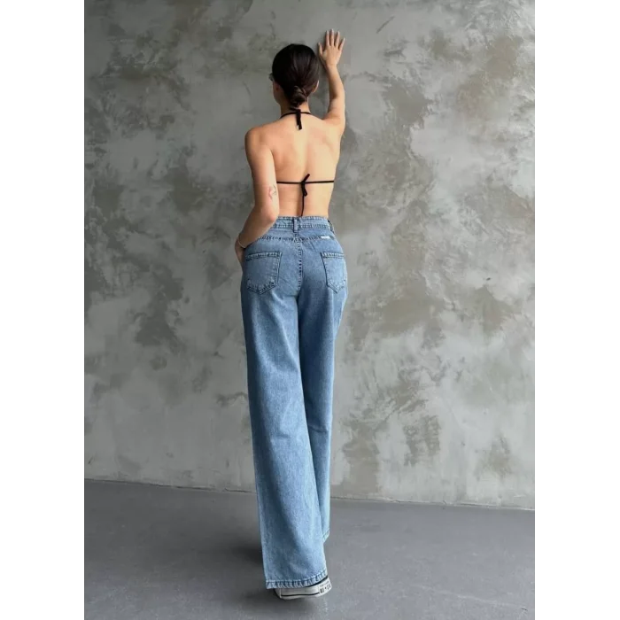 Arnay Kadın Palazzo Jeans Pantolon - Mavi