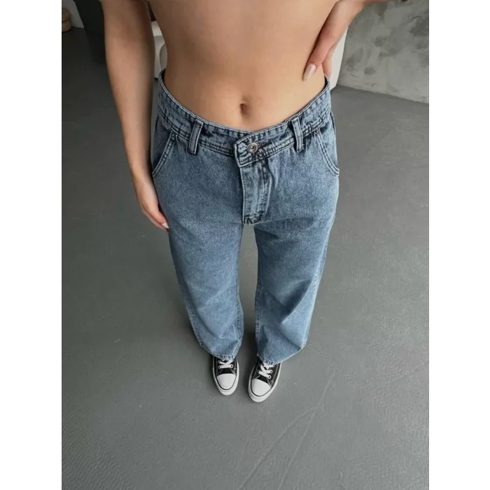 Arnay Kadın Palazzo Jeans Pantolon - Mavi