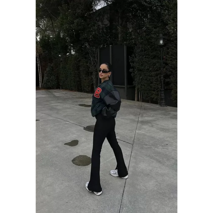 Arnay Kadın Pötikare Desen Nakışlı Kolej Ceket - Haki