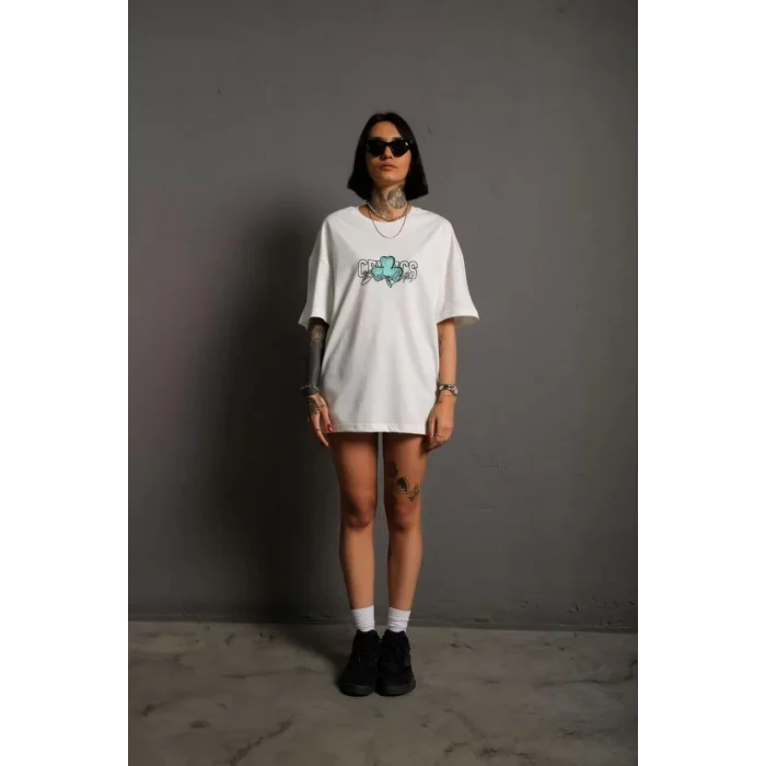 Arnay Kadın Sırt Baskılı T-shirt - Beyaz