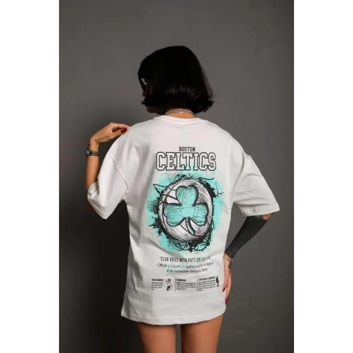 Arnay Kadın Sırt Baskılı T-shirt - Beyaz