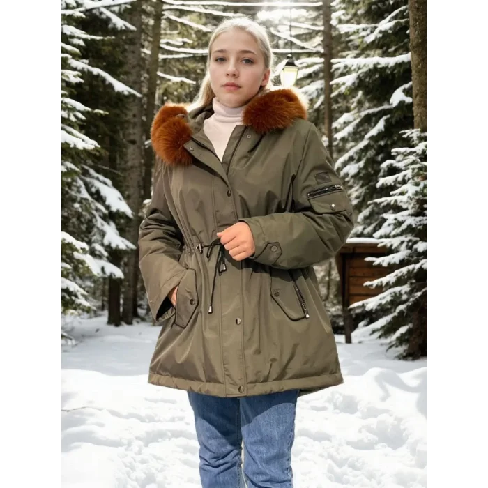 Arnay Kadın Su Geçirmez Kapüşonlu Mont - Haki