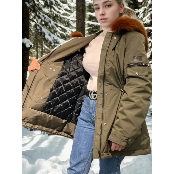 Arnay Kadın Su Geçirmez Kapüşonlu Mont - Haki