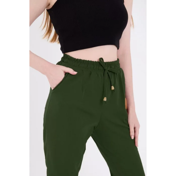 Arnay Kadın Tam Kalıp Basic Eşofman Pantolon - Haki