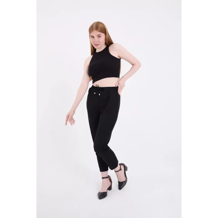 Arnay Kadın Tam Kalıp Basic Eşofman Pantolon - Siyah