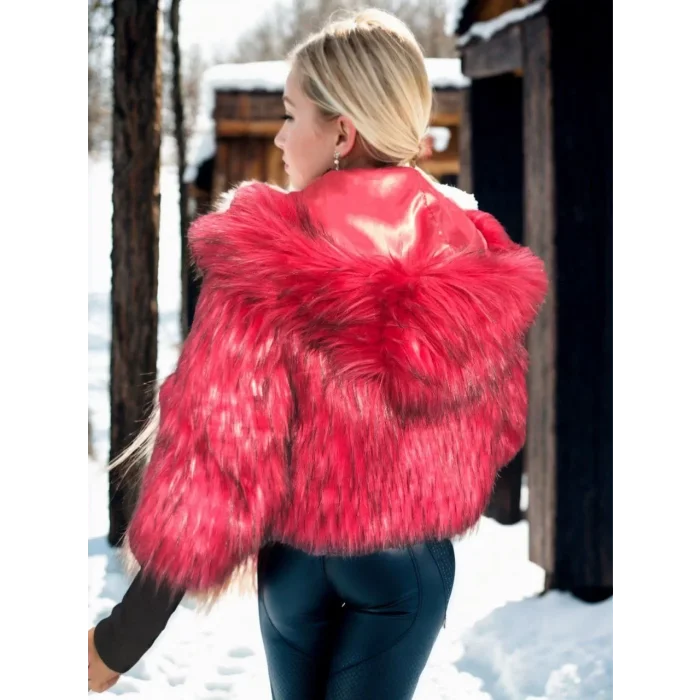 Arnay Kadın Uzun Kollu Kürk - Bordo