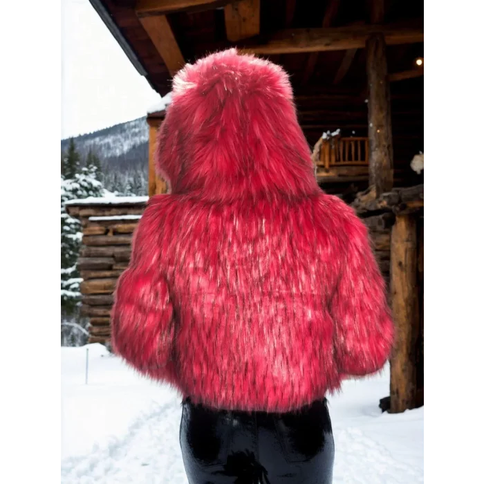 Arnay Kadın Uzun Kollu Kürk - Bordo