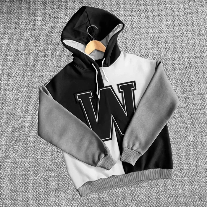 Arnay Kadın W Nakış İşlemeli Kapüşonlu Sweatshirt - Siyah