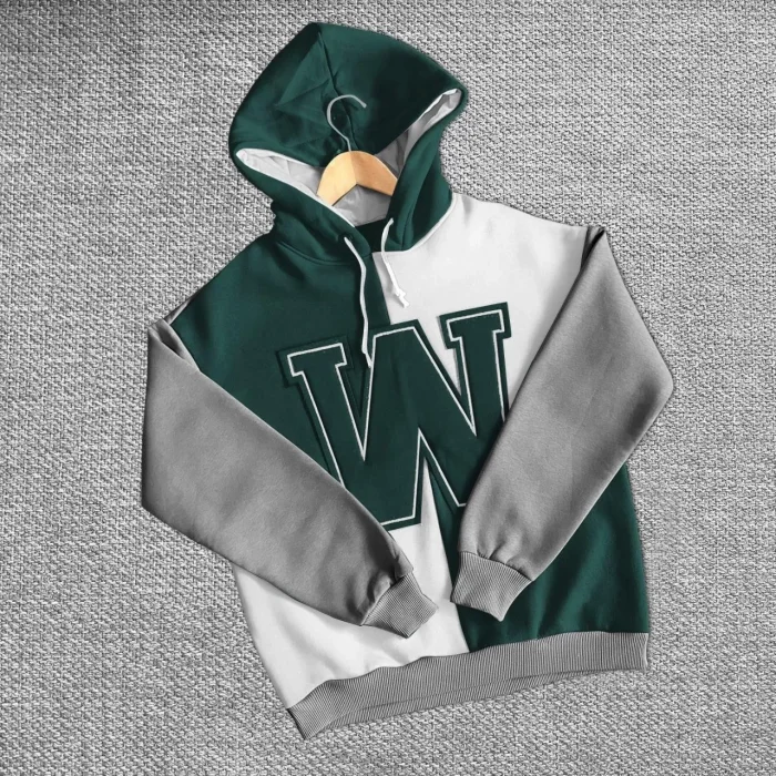 Arnay Kadın W Nakış İşlemeli Kapüşonlu Sweatshirt - Yeşil