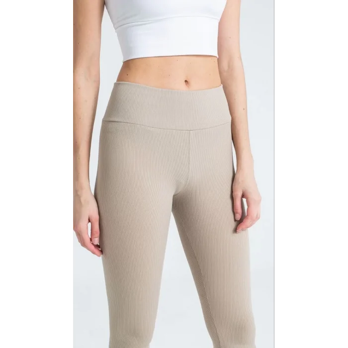 Arnay Kadın Yüksek Bel Fitilli Tayt - Bej