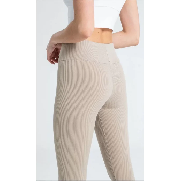 Arnay Kadın Yüksek Bel Fitilli Tayt - Bej