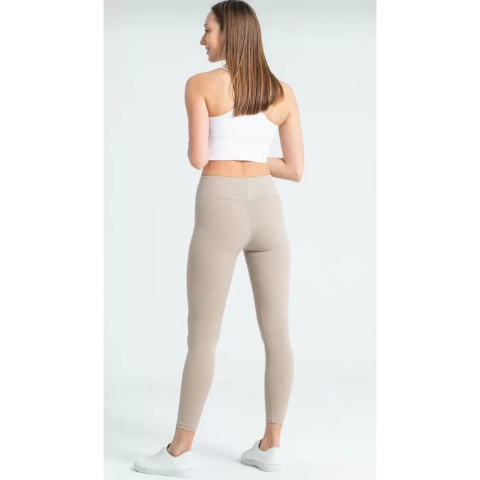 Arnay Kadın Yüksek Bel Fitilli Tayt - Bej