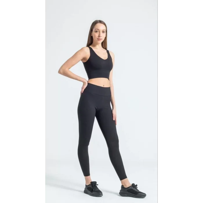 Arnay Kadın Yüksek Bel Fitilli Tayt - Siyah