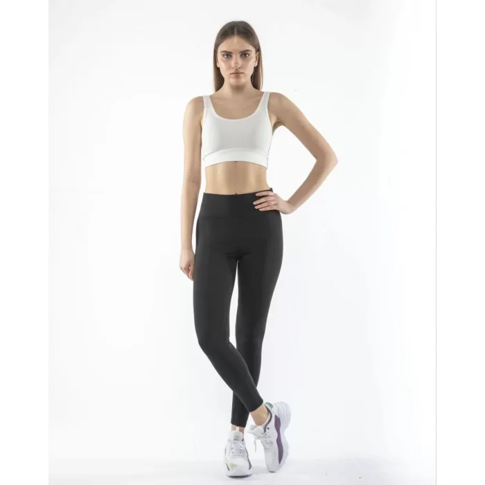 Arnay Kadın Yüksek Bel Geniş Kemer Dalgıç Tayt - Siyah