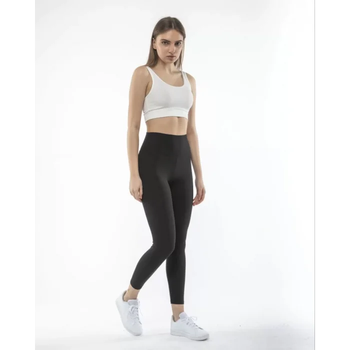 Arnay Kadın Yüksek Bel Sporcu Düz Tayt - Siyah