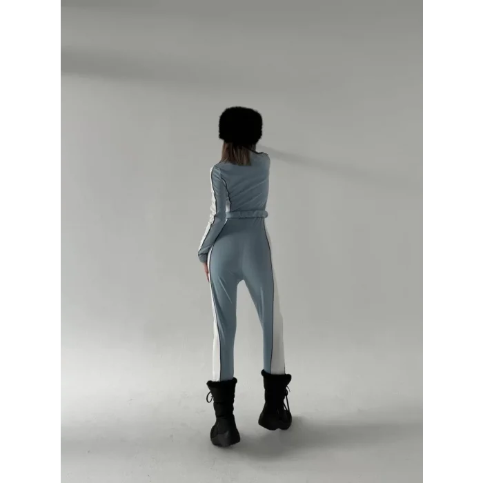 Arnay Kemer Detaylı Fermuarlı Tulum - Bebe Mavisi