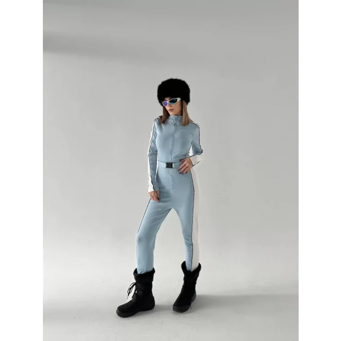 Arnay Kemer Detaylı Fermuarlı Tulum - Bebe Mavisi