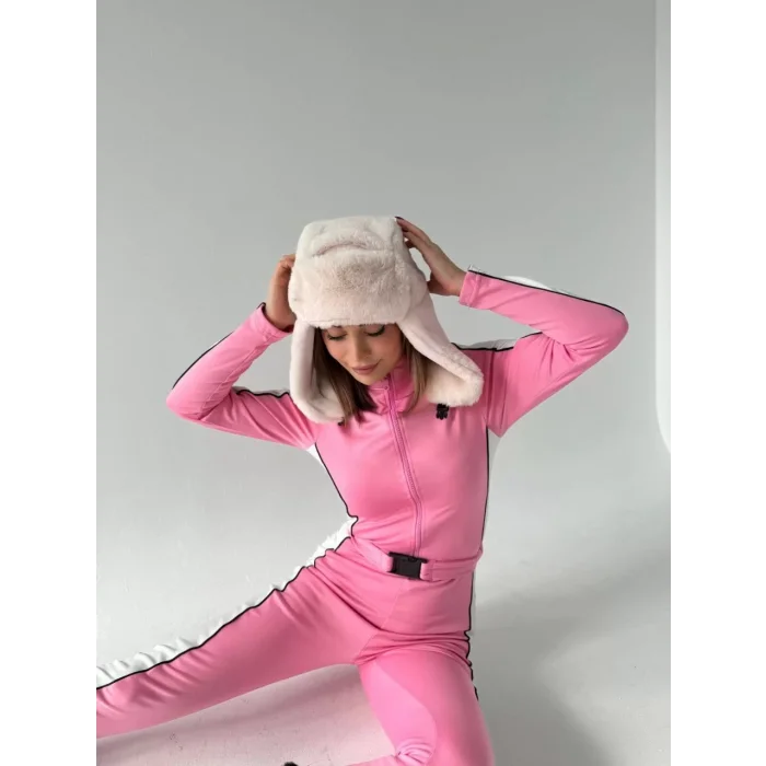 Arnay Kemer Detaylı Fermuarlı Tulum - Pembe