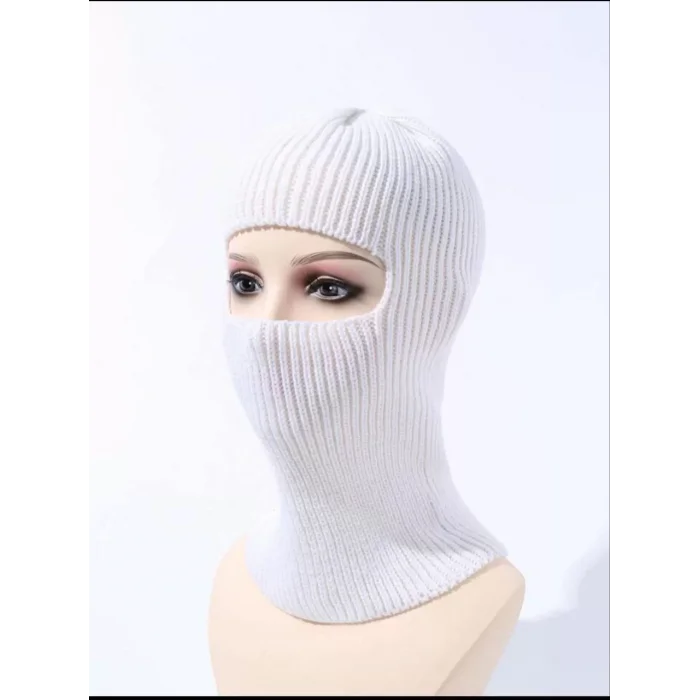 Arnay Kışlık Kar Maske Dokuma Triko Bere - Beyaz