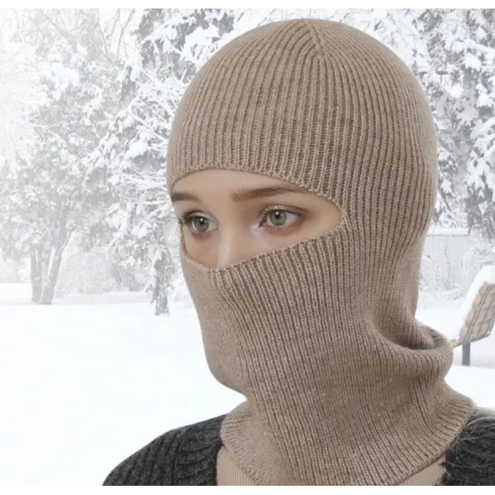Arnay Kışlık Kar Maske Dokuma Triko Bere - Kahverengi