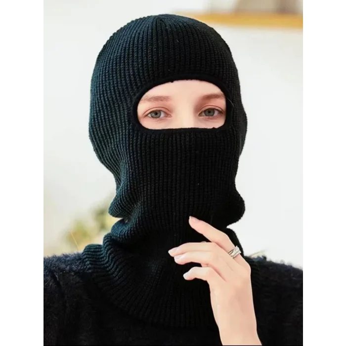 Arnay Kışlık Kar Maske Dokuma Triko Bere - Siyah