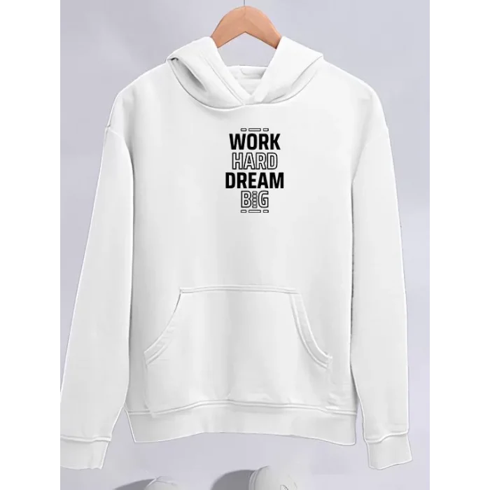 Arnay Kışlık Üç İplik Kapüşonlu Sweatshirt - Beyaz