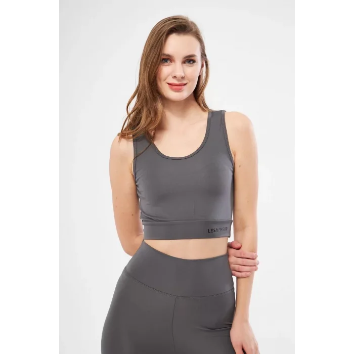 Arnay Kolsuz Dalgiç Baskılı Crop - Füme