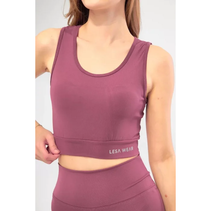 Arnay Kolsuz Dalgiç Baskılı Crop - Mor