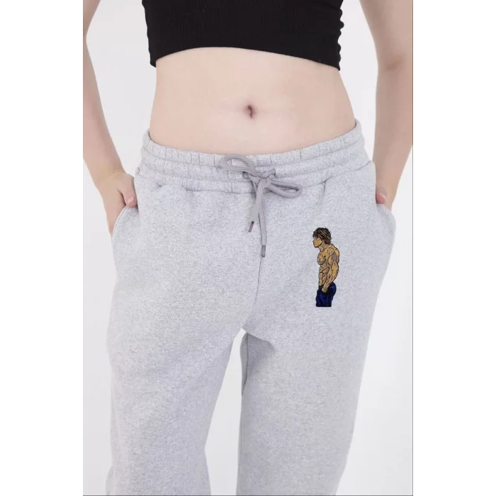 Arnay Lastikli Üç İplik Baskılı Eşofman Pantolon - Gri