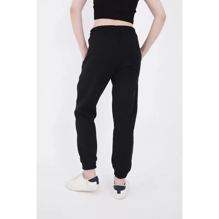 Arnay Lastikli Üç İplik Baskılı Eşofman Pantolon - Siyah