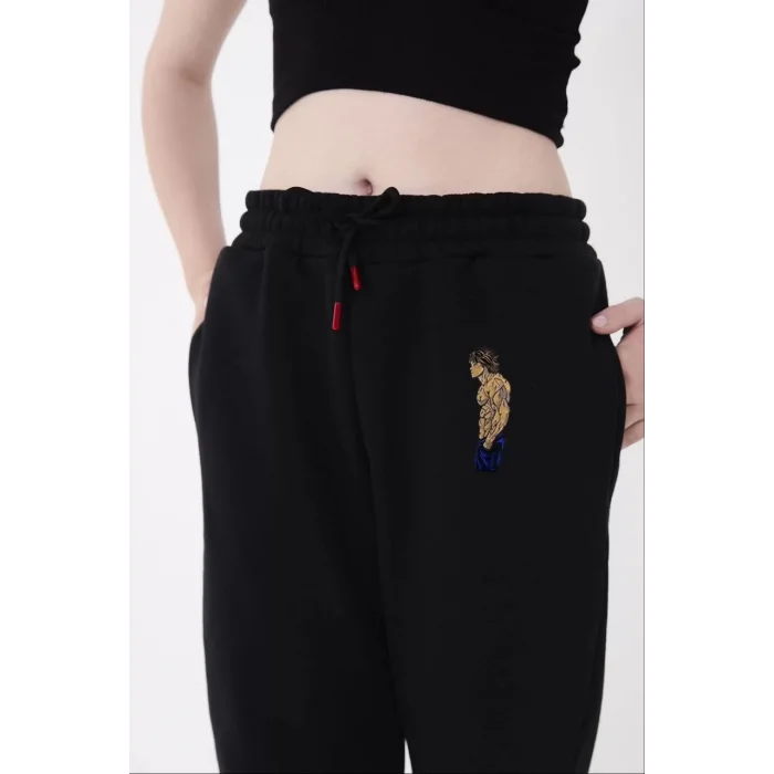 Arnay Lastikli Üç İplik Baskılı Eşofman Pantolon - Siyah