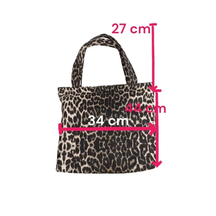 Arnay Leopar Desenli Piknik Ve Deniz Cepli Fermuarlı  Çanta - Leopar