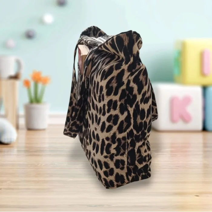 Arnay Leopar Desenli Piknik Ve Deniz Cepli Fermuarlı  Çanta - Leopar