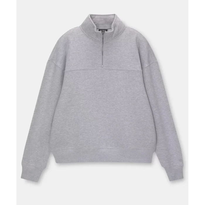 Arnay Oversize Yarım Farmuarlı Yakalı Basic Sweatshirt - Gri