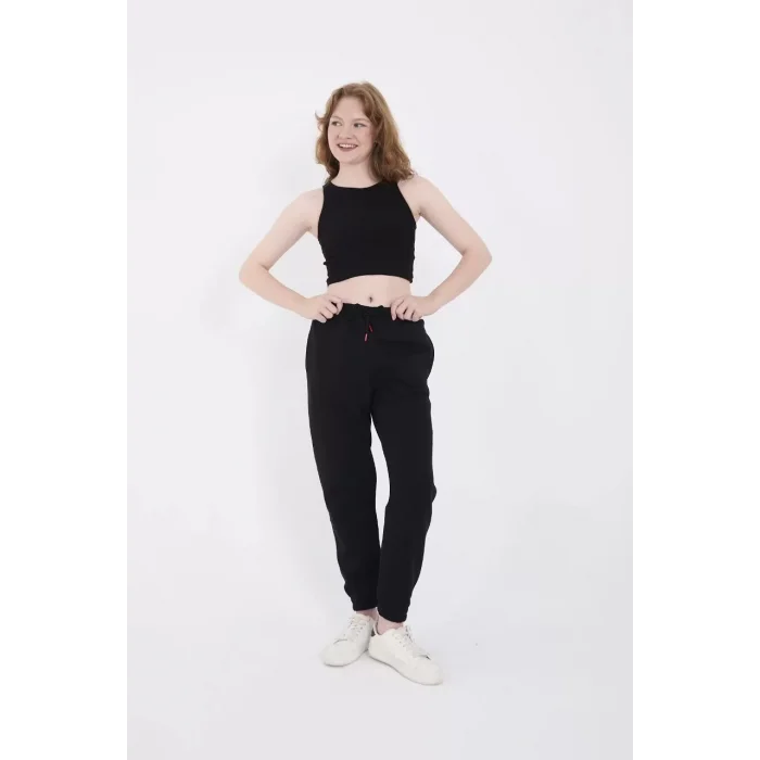 Arnay Üç İplik Basic Lastikli Eşofman Pantolon - Siyah