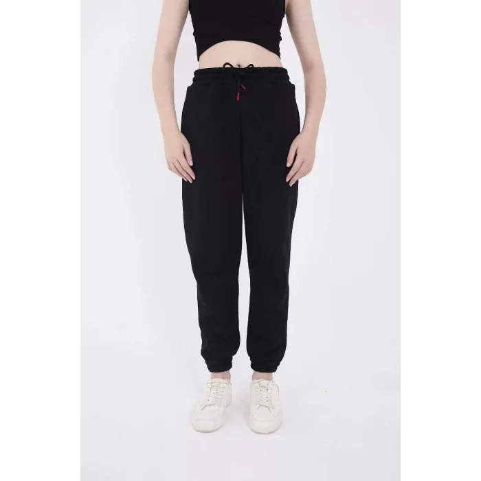 Arnay Üç İplik Basic Lastikli Eşofman Pantolon - Siyah