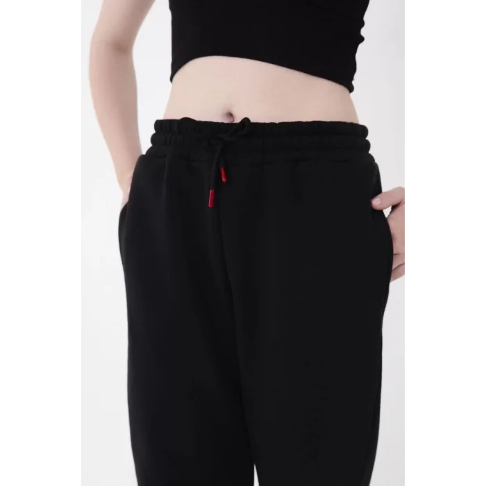 Arnay Üç İplik Basic Lastikli Eşofman Pantolon - Siyah