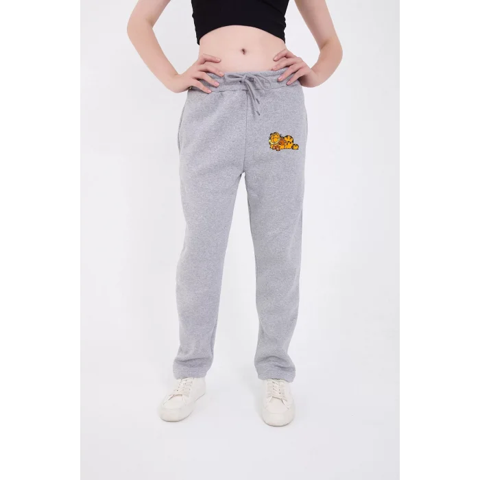 Arnay Üç İplik Baskılı Eşofman Pantolon - Gri